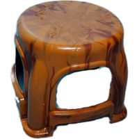 时尚仿古凳子小板凳防滑凳换鞋凳加厚塑料凳子2个以上 木纹色 高28cm