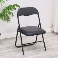 中高折叠椅子35高成人矮椅家用靠背椅学生学习便携座椅小凳子 特价黑色皮面{座高35cm}
