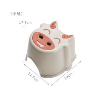 宝宝凳幼儿园卡通加厚儿童防滑凳子塑料家用小板凳成人换鞋凳时尚 小号-咖红色