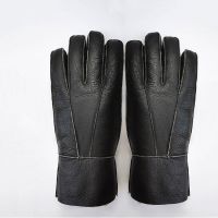 真皮绵羊皮皮毛一体男女手套保暖防风骑摩托车电车手套 均码 [男款]颜色随机