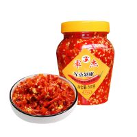 [湖南剁辣椒]农家手工特辣朝天椒剁椒鱼头军杰下饭菜剁椒辣椒酱 500g*1瓶 剁椒/中辣