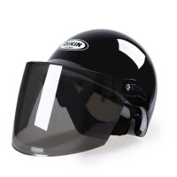 电动车头盔灰电瓶男女士成人夏季四季通用防晒保暖秋冬季安全帽 812亮黑[茶色]镜片