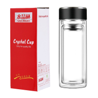 欣贵坊双层玻璃杯男士办公水杯300mlXGF-6231