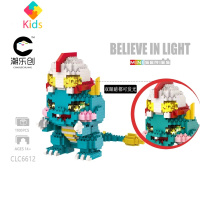 微小颗粒积木奥特曼男孩立体拼图成年高难度益智玩具摆件儿童真智力 怪兽超甜[自带灯光]1100颗粒动漫