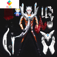 泽塔奥特曼的玩具超可动人偶变身器银河手办拼装新款赛罗噢奥特真智力 豪华配件版暗黑赛罗+送人偶+贴纸动漫