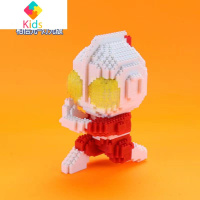 微型小颗粒拼装奥特曼超人积木拼图成年男孩女孩儿童怪兽玩具真智力 相信光送内置灯光动漫