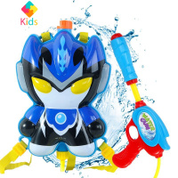 奥特曼背包水枪玩具儿童男孩罗布呲水枪喷水枪宝宝抽拉式真智力 罗布兄弟背包水枪[蓝色] 标准配置动漫