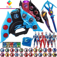 泽塔奥特曼升华器感应勋章黑暗变身器超人软胶人偶的玩具全套套装真智力 蓝色 软胶4人+升华器动漫