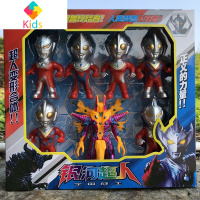 奥特曼怪兽玩具超人组合套装咸蛋超人偶奥特曼蛋卡片变形儿童玩具真智力 6只10CM奥特曼+1怪兽[礼盒装]动漫