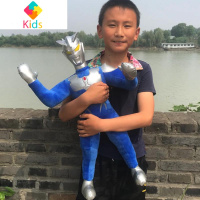 奥特曼抱枕赛罗玩偶泰罗捷德公仔男孩睡觉大号毛绒超人玩具布娃娃真智力 蓝银赛罗 70厘米动漫