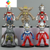 Q版超人杰克 布鲁奥特曼玩具罗索人偶艾雷王摆件关节可动手办模型真智力 袋装[大号 二代 Q版奥特曼公仔 全六款]动漫