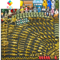 奥特曼积木吃鸡人仔98k武器拼装玩具绝地求生小人仔2020新品真智力 吃鸡精英战士16人配4吉利服送桶动漫