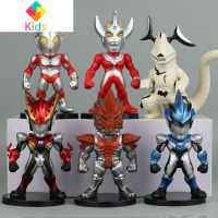 Q版超人杰克 布鲁奥特曼玩具罗索人偶艾雷王摆件关节可动手办模型真智力 袋装【大号 三代 Q版奥特曼公仔 全六款】动漫