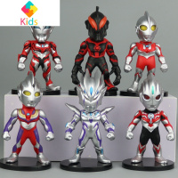 Q版超人杰克 布鲁奥特曼玩具罗索人偶艾雷王摆件关节可动手办模型真智力 袋装[大号 一代 Q版奥特曼公仔 全六款]动漫