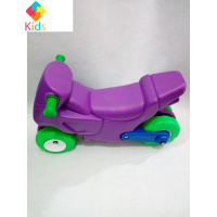 幼儿园摇马木马跷跷板狗摩托车儿童四轮滑滑车塑料童车滑行车真智力 浅紫色 摩托车