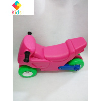 幼儿园摇马木马跷跷板狗摩托车儿童四轮滑滑车塑料童车滑行车真智力 玫红色 摩托车
