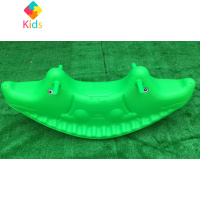 幼儿园摇马木马跷跷板狗摩托车儿童四轮滑滑车塑料童车滑行车真智力 紫罗兰 鳄鱼跷跷板绿色