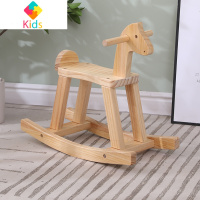 实木木马儿童摇马幼儿玩具木质大人可坐一周岁宝宝生日礼物真智力 清漆色小号（适合1-3岁儿童）