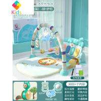 宝宝脚踏钢琴婴儿玩具0多功能6个月新生音乐踩蹬哄娃躺着的健身架真智力 [礼盒装充电护栏版]狮子乐园-静谧绿+滑行不倒翁送