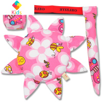 儿童飞盘三件套 布艺安全软飞碟 幼儿园亲子户外手工沙包尾巴玩具真智力 粉蝴蝶(三件套)扔沙包