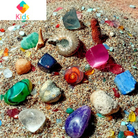 淘沙淘矿石沙袋包考古挖掘宝石儿童玩具金沙银子小镇生日礼物盲盒真智力 淘出远古化石扔沙包