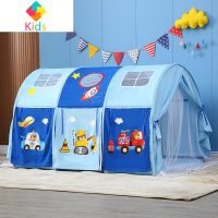 儿童床上帐篷游戏屋男女孩房子防摔睡觉室内上下铺分床器可定制真智力 救援队带纱帘帐篷