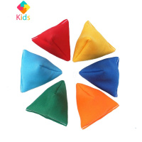 纯色三角包儿童丢沙包 幼儿园手工小学生抓石子玩具怀旧游戏真智力 大米款(7厘米三角)6个不同扔沙包