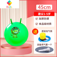 羊角球感统训练运动器材幼儿园加厚大号跳跳球儿童充气玩具蹦蹦球真智力 加厚45cm羊角球(绿)+气筒+备用气塞1个