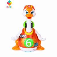 学爬玩具婴儿引导摇摆鹅会唱歌跳舞电动助爬宝宝爬行逗娃器真智力 摇摆鹅红(电池版)