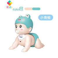 宝宝儿童会叫爸妈唱歌说话娃娃六个月以上婴儿练爬学爬行引导玩具真智力 趣味充电版爬行萌娃-蓝色