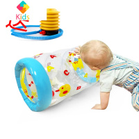 婴儿学爬滚筒6个月龄婴儿童宝宝学爬行训练引导益智玩具充气滚筒真智力 蓝色婴儿滚筒,带气泵