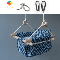 婴儿秋千室内家用吊椅婴幼儿小型吊篮荡儿童宝宝布艺摇椅真智力 水碧山青款[含坐靠垫锁扣织带]玩具