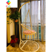 ins网红吊椅秋千 流苏吊篮抖音北欧摇篮儿童摇椅公主吊床民宿藤椅真智力 吊椅+直杆架（送坐垫+抱枕+灯）玩具