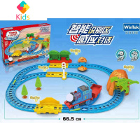 立昕小火车套装电动轨道车玩具儿童益智能感应语音蒸汽冒烟真智力 感应版:音乐火车+1车厢 配充电电池与充电器