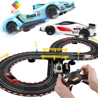 轨道车电动玩具小汽车轨道赛车跑道儿童汽车赛道男孩3岁6益智遥控真智力 2.8米轨道[电动方向盘] 2辆车+20电刷
