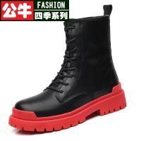 公牛四季男鞋马丁靴男鞋年新款冬季小短靴英伦风白色网红潮鞋马丁靴男秋季高帮英伦风韩版机车工装靴潮流百搭中帮男鞋情侣靴子
