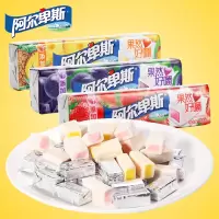 阿尔卑斯软糖果然好嚼条状盒装草莓葡萄味果汁软糖果33gJW-5