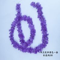 仿真长紫藤吊顶装饰假花婚庆藤蔓植物绣球花绢花藤条花串塑料花 紫色杨兰花串(2条)