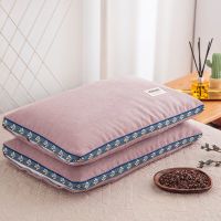 科莎麻绒全荞麦保健枕成人家用学生枕头芯一对枕芯痳绒护颈枕 麻绒-粉 35*55cm*1个装