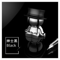 磁性手机支架新款汽车帽子小人导航手机吸盘车载支架 绅士黑