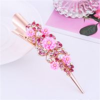 发夹一字夹子头饰韩国优雅女牛角夹大号尖嘴夹盘发鸭嘴夹发饰成人 JZ-/322[粉色]