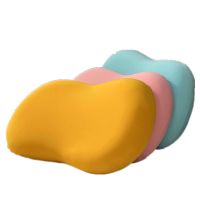 [送外套]猫肚皮枕头蛋黄枕记忆棉枕芯护颈单人学生成人枕头 外套两只装[蓝色+粉色]不含芯 舒适款[重量600克左右]