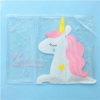 宠物冰垫狗狗夏天降温垫子猫咪卡通床垫圆形凉垫地垫狗狗凝胶垫子 方形红色独角兽(39.5*30cm)