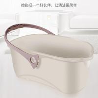 好太太拖把桶储水桶长方形洗车提水桶加厚手提塑料桶家用清洗桶 米色清洗桶[不含拖把]