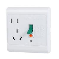 上海德力西10A五孔带开关漏电保护插座86型暗装漏保热水器小功率 白10A五孔带开关漏电保护插座