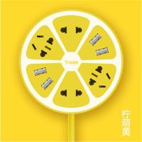 特洛克trozk柠檬插座面板多孔usb带线家用电线多功能智能电源排插 柠檬黄1.8米线