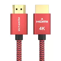 优籁特 HDMI线 2.0高清线 电脑机顶盒投影仪4K连接线电视3D视频线 4K超高清线2.0版 红色 1.5米