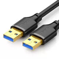 分创者 USB3.0高速双头USB数据线两头公对公笔记本散热器移动硬盘 USB3.0 公对公 0.5米