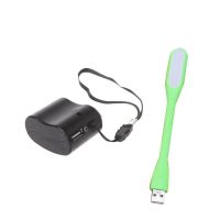 USB应急手摇充电器手摇发电机户外便携移动电源配迷你小米灯风扇 [黑]手摇充电器+USB小灯颜色随机