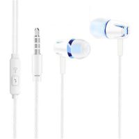 通用耳机适用vivo华为苹果6s小米OPPO带麦K歌入耳式重低音耳机线 带麦可通话[天空蓝]